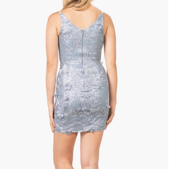 Dress the Population Tatum Embroidered Floral Sequin V Neck Minidress - Picture 2 of 2